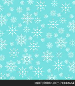 Illustration Christmas blue wallpaper, snowflakes texture - vector