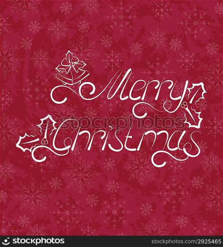 Illustration Christmas card, Merry Christmas lettering - vector