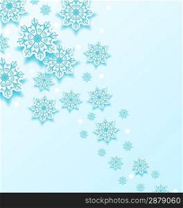 Illustration Christmas cold background with snowflakes - vector