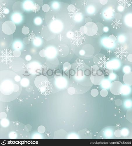 Illustration Christmas cute wallpaper with sparkle, snowflakes, stars - vector