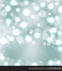 Illustration Christmas cute wallpaper with sparkle, snowflakes, stars - vector