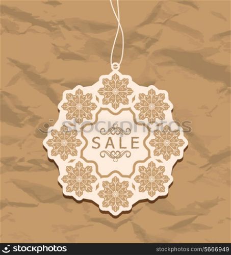 Illustration Christmas discount label, vintage style - vector
