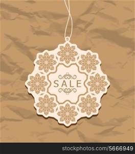 Illustration Christmas discount label, vintage style - vector