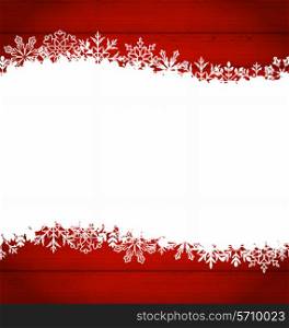 Illustration Christmas frame made of snowflakes with copy space for your text - vector