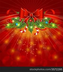 Illustration Christmas glowing packing, ornamental design elements - vector