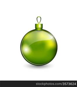 Illustration Christmas green ball isolated on white background - vector