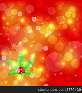 Illustration Christmas holiday wallpaper with decoration - vector