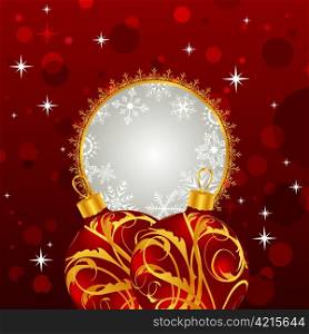 Illustration Christmas invitation with balls - vector