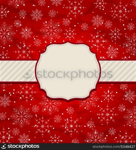 Illustration Christmas vintage invitation with snowflakes - vector