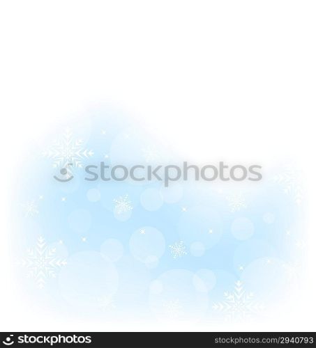 Illustration Christmas winter background with snowflakes - vector