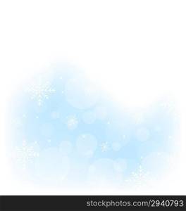 Illustration Christmas winter background with snowflakes - vector