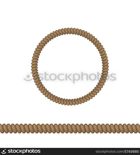 Illustration circle and line rope elements isolated on white background - vector