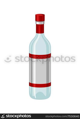 Illustration classic bottle of vodka. Icon for bars and restaurants.. Illustration classic bottle of vodka.