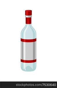 Illustration classic bottle of vodka. Icon for bars and restaurants.. Illustration classic bottle of vodka.