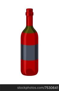 Illustration classic bottle of wine. Icon for bars and restaurants.. Illustration classic bottle of wine.