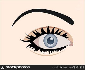 Illustration close up eye isolated - vector