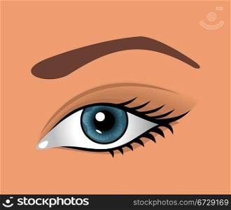 Illustration close up eye isolated - vector