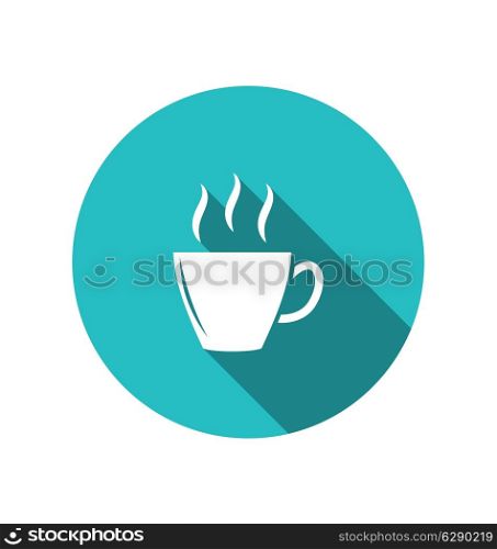 Illustration coffee or tea cup, trendy flat minimal style - vector