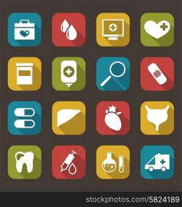 Illustration Collection Trendy Flat Medical Icons - Vector