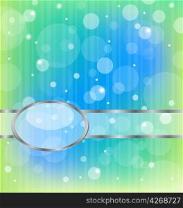 Illustration colorful bokeh abstract light background with metallic frame- vector