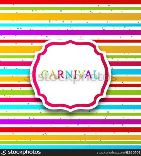 Illustration colorful card with advertising header for carnival - vector