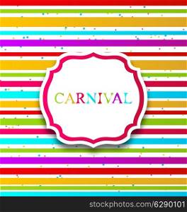 Illustration colorful card with advertising header for carnival - vector