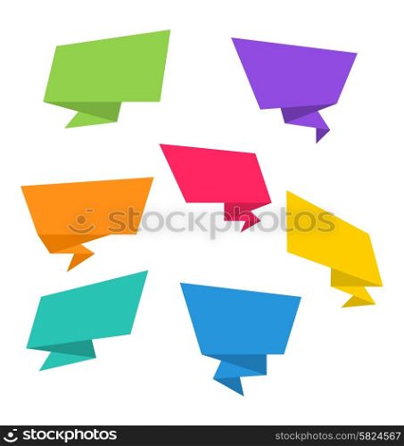 Illustration Colorful Origami Empty Paper Banners for Your Text, Isolated on White Background - Vector Illustration Colorful Origami Empty Paper Banners for Your Text, Isolated on White Background - Vector