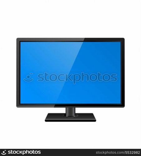 Illustration computer display isolated on white background - vector