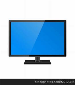 Illustration computer display isolated on white background - vector