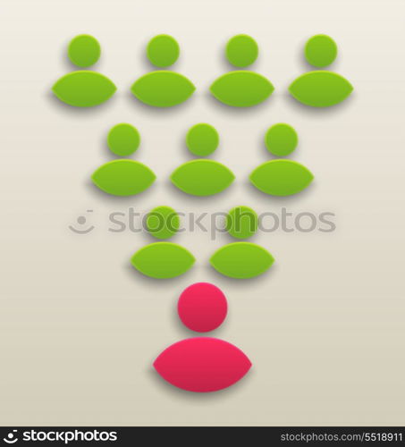 Illustration concept of working together team, people icon - vector