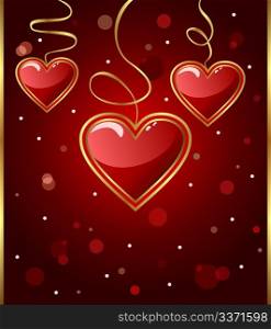 Illustration congratulation card with heart for Valentine&acute;s day - vector