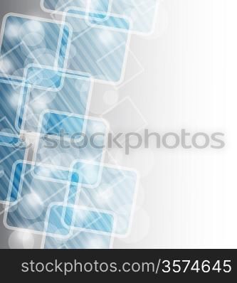 Illustration corporate business card with abstract squares - vector