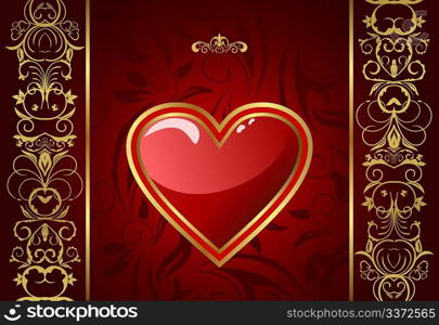 Illustration creative Valentine greeting card with heart - vector