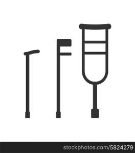 Illustration Crutches and Canes, Pictograms Isolated on White Background - Vector Illustration Crutches and Canes, Pictograms Isolated on White Background - Vector