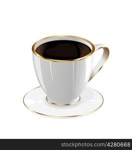 Illustration cup of coffee isolated on white background - vector
