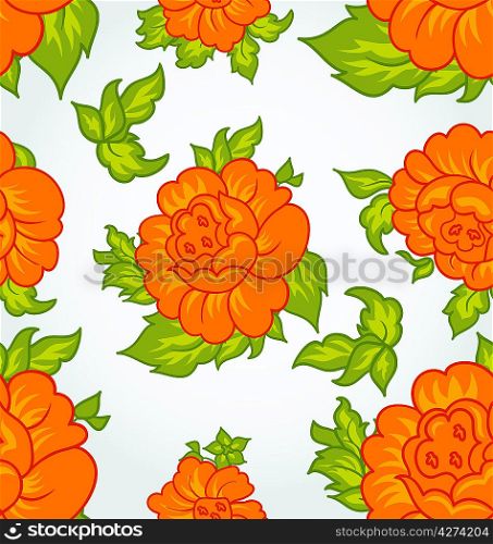 Illustration cute flower seamless background - vector
