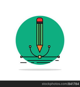 illustration, design, pen, graphic, draw Flat Color Icon Vector