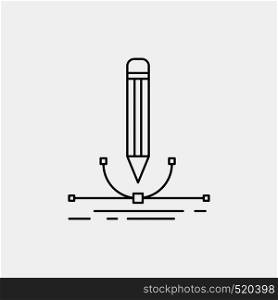illustration, design, pen, graphic, draw Line Icon. Vector isolated illustration. Vector EPS10 Abstract Template background