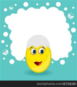 Illustration Easter card with egg character - vector