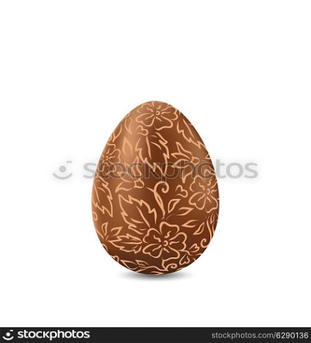 Illustration Easter chocolate egg in hand-drawn style, isolated on white background - vector