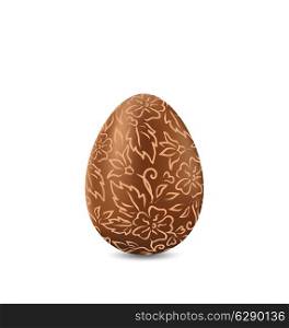 Illustration Easter chocolate egg in hand-drawn style, isolated on white background - vector