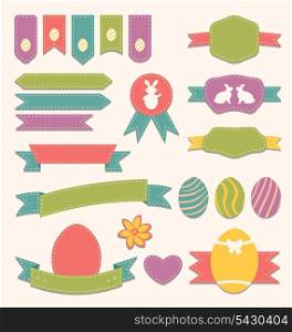 Illustration Easter scrapbook set - labels, ribbons and other elements (3) - vector