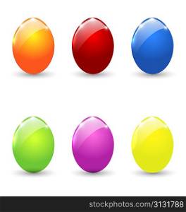 Illustration Easter set colorful eggs isolated - vector
