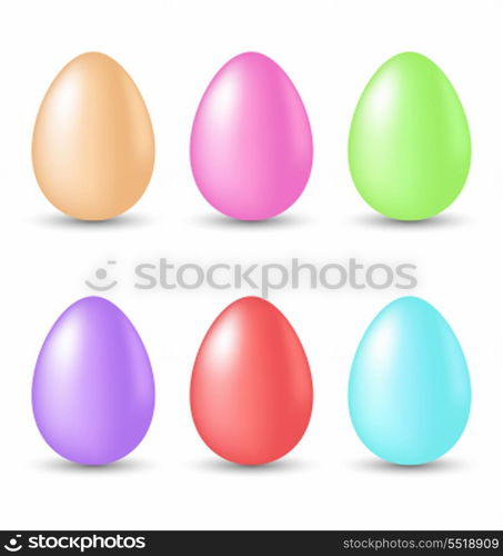 Illustration Easter set painted eggs isolated on white background - vector