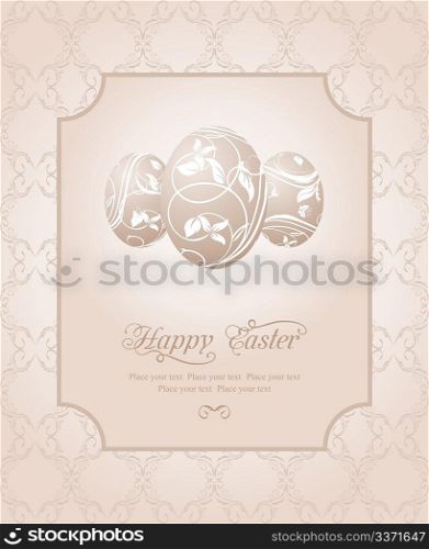 Illustration Easter vintage card with set eggs - vector