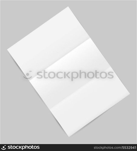 Illustration empty paper sheet with shadows, isolated on gray background - vector