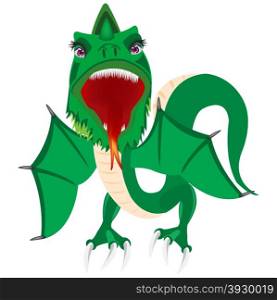 Illustration fantastic essence dragon. Illustration of the green dragon