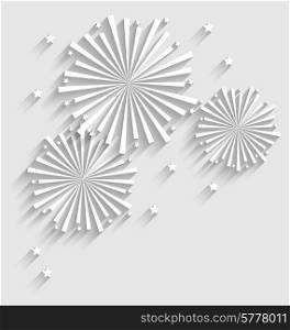 Illustration Firework for Holiday Celebration Events, Flat Style Long Shadow - Vector