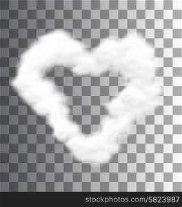 Illustration Fluffy Cloud Shape Heart Love Symbol Transparent - Vector