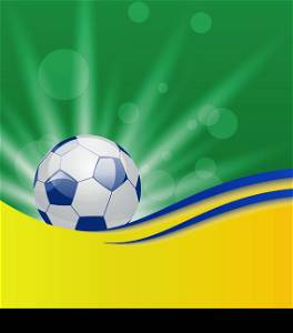 Illustration football card in Brazil flag colors - vector